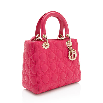 Dior Lambskin Lady Dior Medium Tote (SHF-i1fx7x)