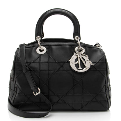 Dior Lambskin Leather Cannage Granville Polochon Satchel