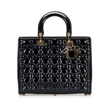 Dior Large Cannage Patent Lady Dior (SHG-9I0WKs)