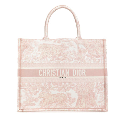 Dior Large Canvas Embroidered Dioriviera Toile De Jouy Book Tote