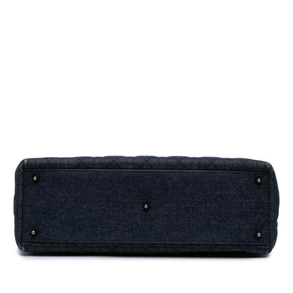 Dior Large Denim Cannage Lady Dior