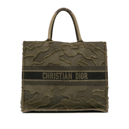Dior Large Embroidered Canvas Camouflage Book Tote