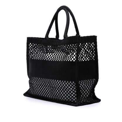 Dior Large Embroidered Mesh Book Tote