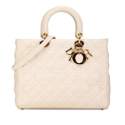 Dior Large Lambskin Cannage Lady Dior (SHG-Taw0H5)