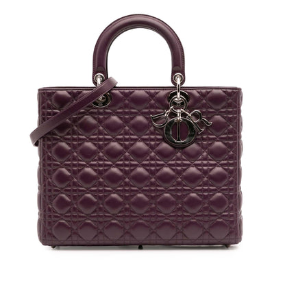 Dior Large Lambskin Cannage Lady Dior