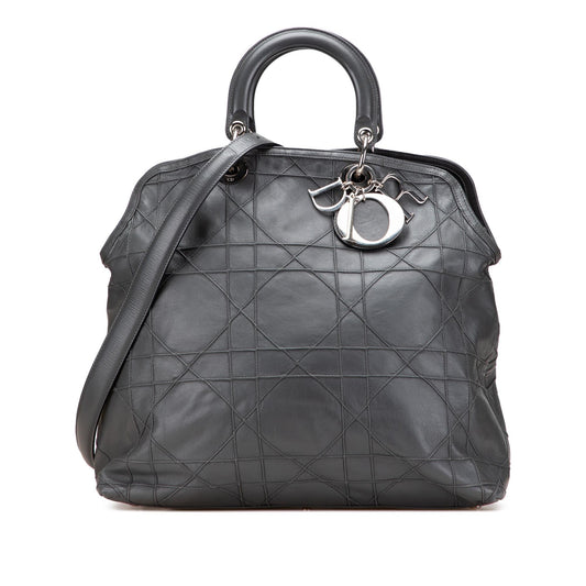 Dior Large Lambskin Cannage Polochon Granville Satchel