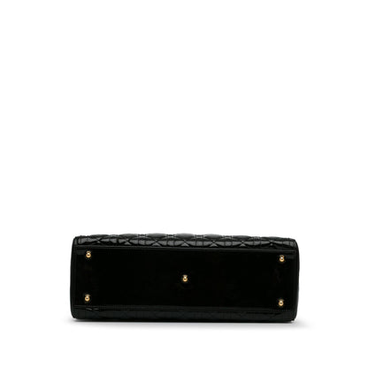 Dior Large Patent Cannage Lady Dior (SHG-WCWHTr)