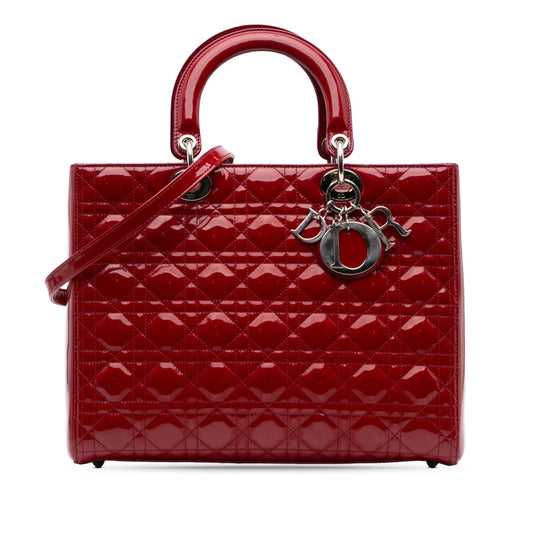 Dior Large Patent Cannage Lady Dior