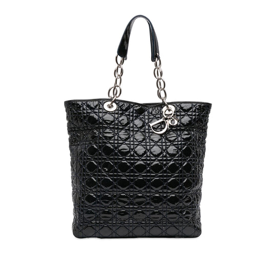 Dior Large Patent Cannage Soft Shopper Tote