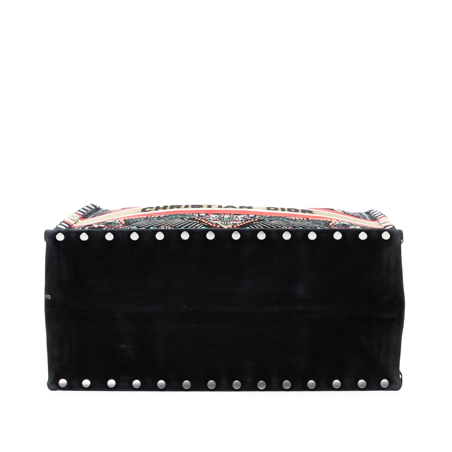 Dior Large Studded Embroidered Velvet Heart Lights Book Tote