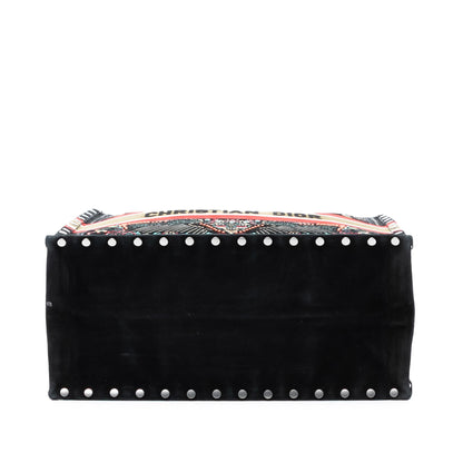 Dior Large Studded Embroidered Velvet Heart Lights Book Tote