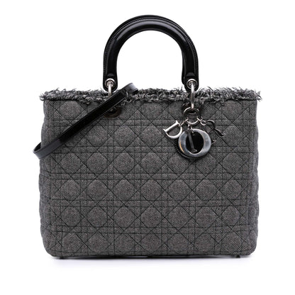 Dior Large Tweed Cannage Lady Dior