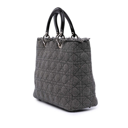 Dior Large Tweed Cannage Lady Dior
