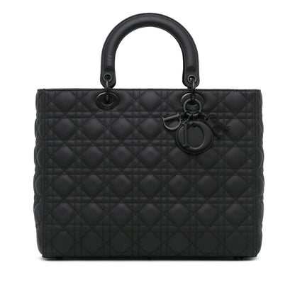 Dior Large Ultra Matte Calfskin Cannage Lady Dior (SHG-Mtgd6q)