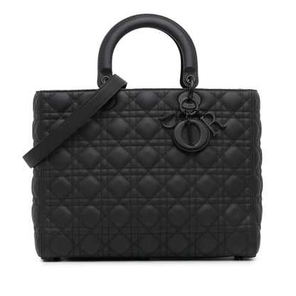 Dior Large Ultra Matte Calfskin Cannage Lady Dior (SHG-e5IVhs)