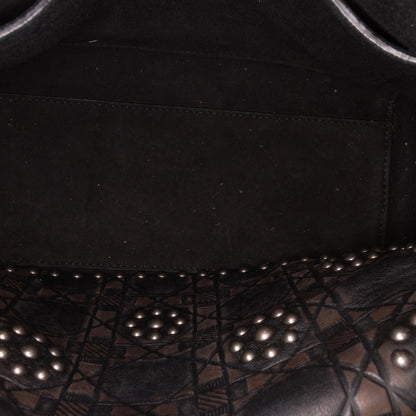 Dior Medium Calfskin Cannage Embossed Flower Studded Supple Lady Dior