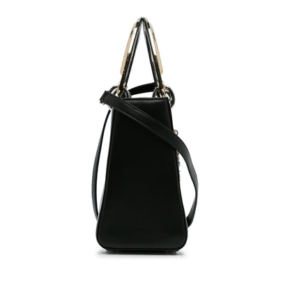Dior Medium Calfskin Patch Embellished Lady Dior (SHG-YrHiNP)