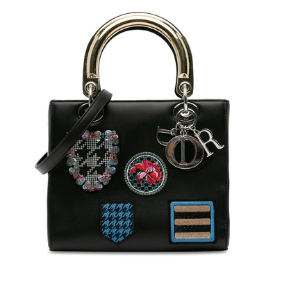 Dior Medium Calfskin Patch Embellished Lady Dior (SHG-GqmXKc)