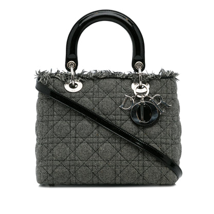 Dior Medium Cannage Tweed Lady Dior (SHG-7omg39)