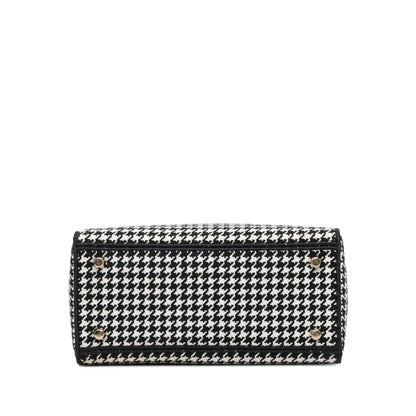 Dior Medium Canvas Houndstooth Embroidered Lady D Lite