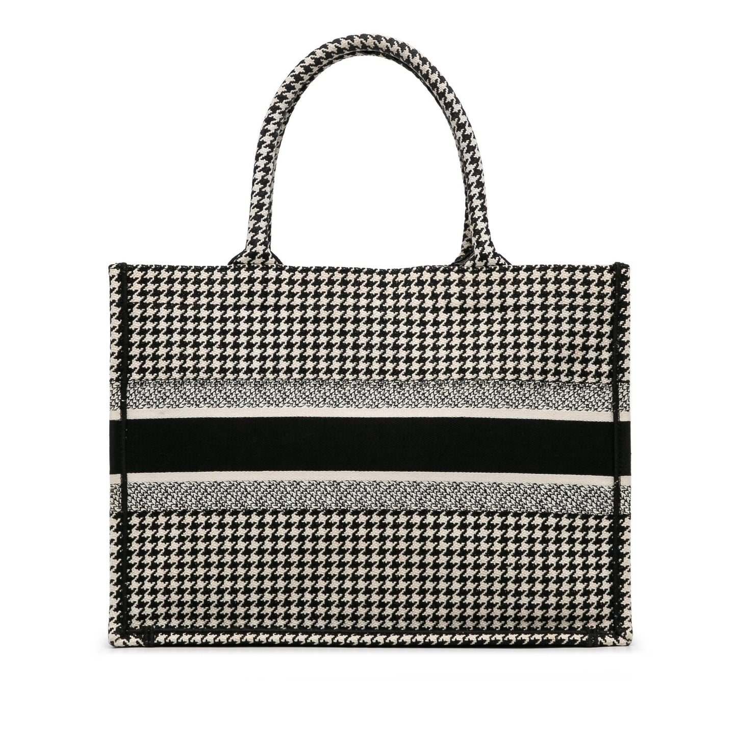 Dior Medium Houndstooth Embroidered Book Tote