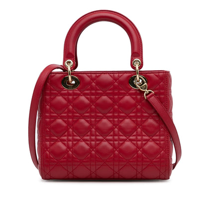 Dior Medium Lambskin Cannage Lady Dior (SHG-P00Mul)