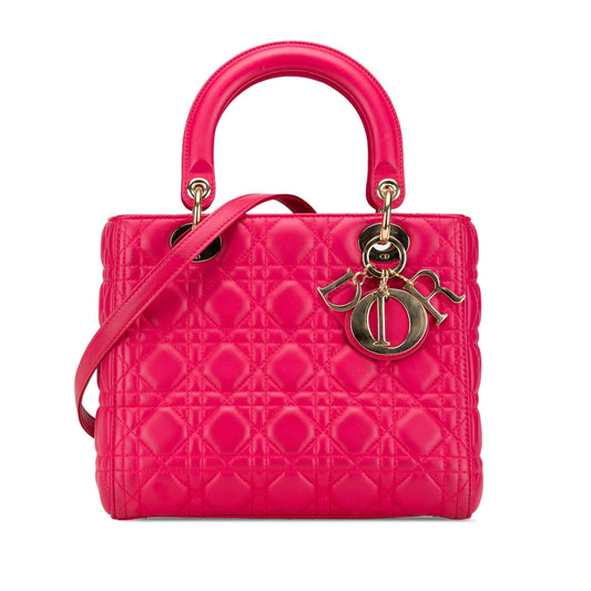 Dior Medium Lambskin Cannage Lady Dior