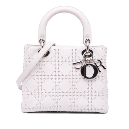 Dior Medium Lambskin Cannage Studded Lady Dior