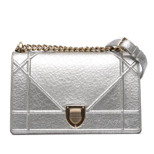 Dior Medium Metallic Ceramic Effect Deerskin Diorama Flap