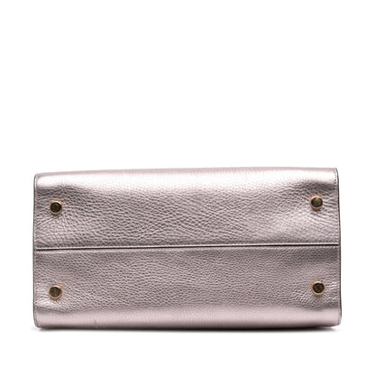 Dior Medium Metallic Grained Calfskin Diorever Satchel
