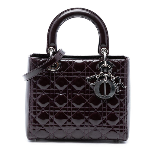 Dior Medium Patent Cannage Lady Dior