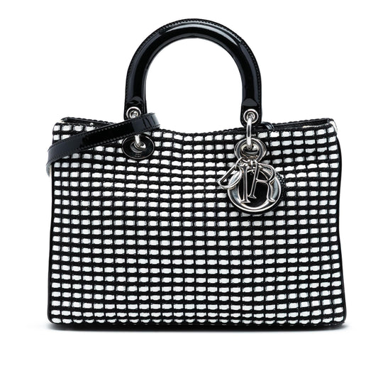 Dior Medium Patent and Tweed Diorissimo Satchel