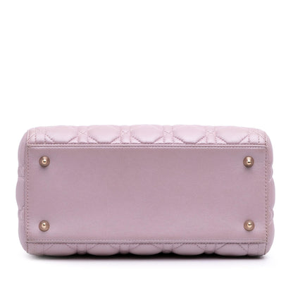 Dior Medium Pearlescent Lambskin Cannage Lady Dior