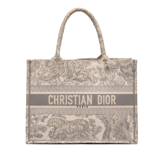 Dior Medium Toile de Jouy Reverse Embroidered Canvas Book Tote