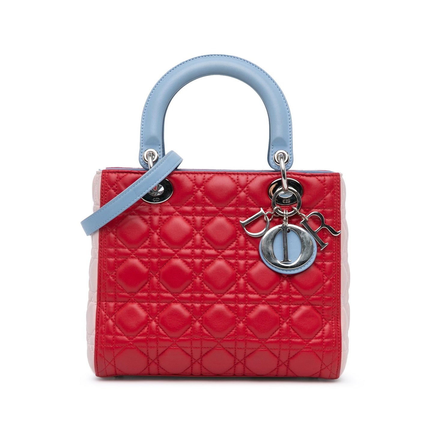 Dior Medium Tricolor Lambskin Cannage Lady Dior