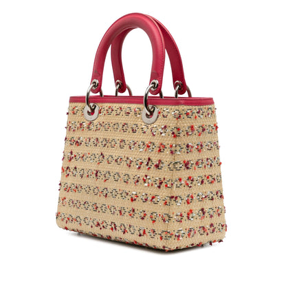 Dior Medium Woven Raffia Lady Dior