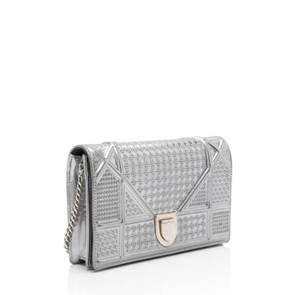 Dior Metallic Calfskin Micro Cannage Diorama Wallet on Chain Bag (SHF-BdR72M)
