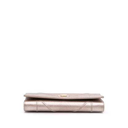 Dior Metallic Grained Calfskin Diorama Wallet on Chain