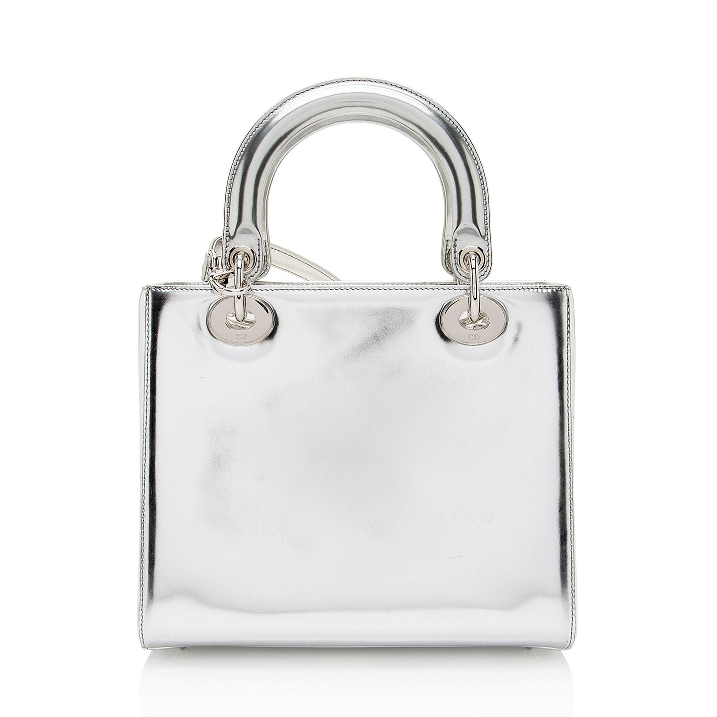 Dior Metallic Patent Leather Lady Dior Medium Tote
