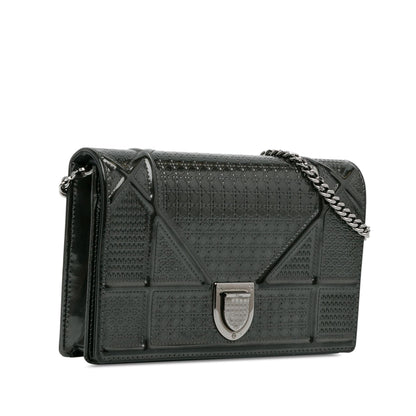 Dior Metallic Patent Microcannage Diorama Wallet on Chain (SHG-PbiarO)
