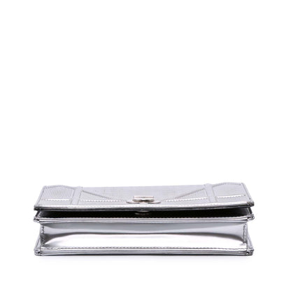Dior Metallic Patent Microcannage Diorama Wallet on Chain