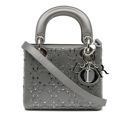 Dior Mini Beaded Satin Cannage Lady Dior (SHG-gwW3DC)