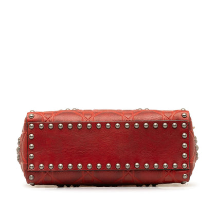 Dior Mini Embossed Calfskin Cannage Studded Flower Lady Dior