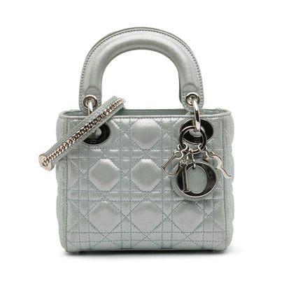 Dior Mini Iridescent Lambskin Cannage Lady Dior