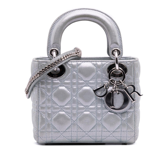 Dior Mini Iridescent Lambskin Cannage Lady Dior