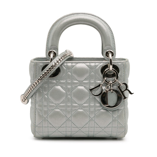 Dior Mini Iridescent Lambskin Cannage Lady Dior