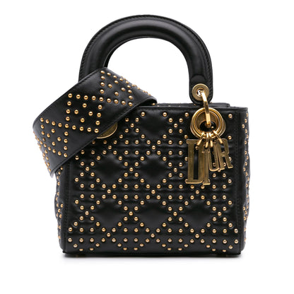 Dior Mini Lambskin Cannage Studded Supple Lady Dior