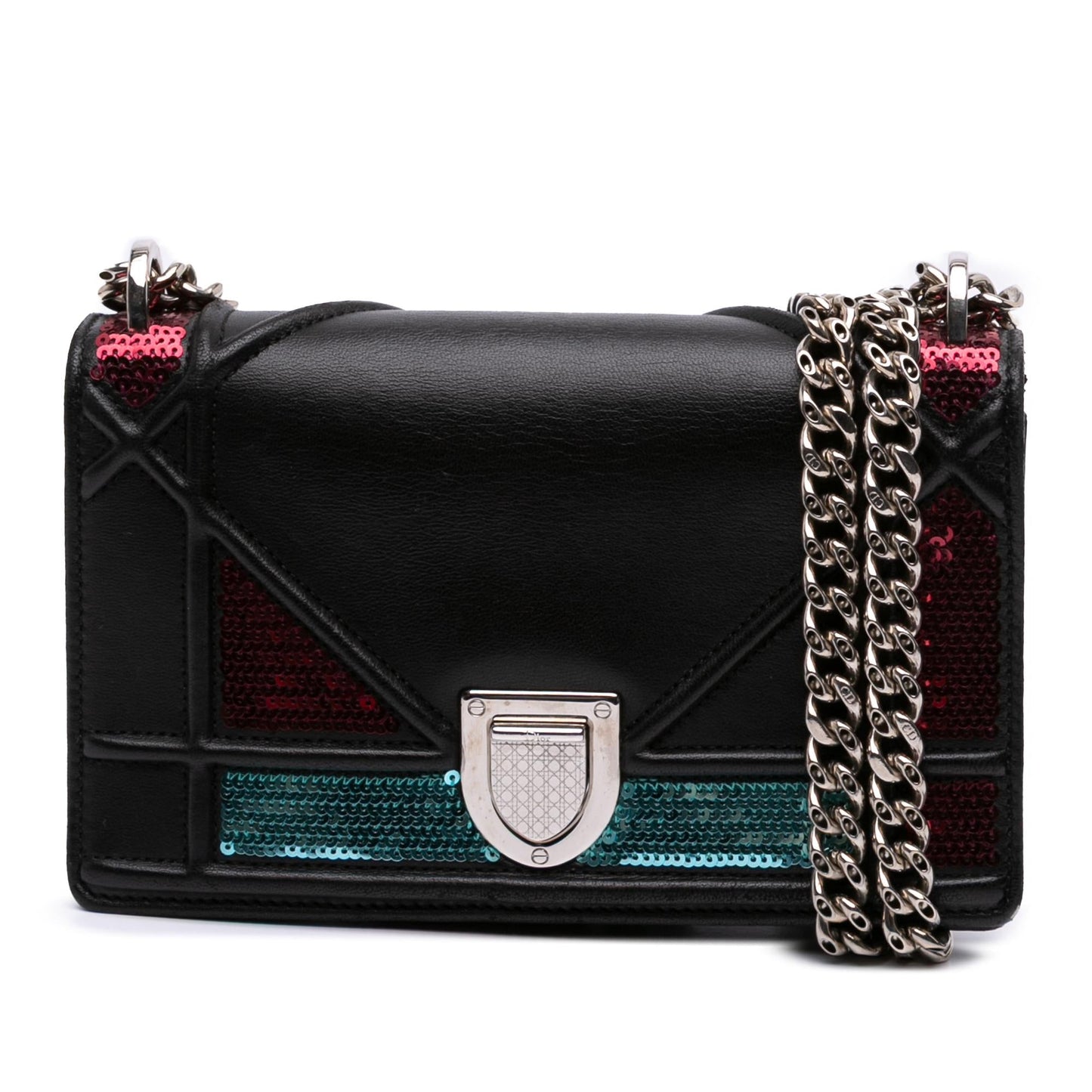 Dior Mini Lambskin Sequin Diorama Flap