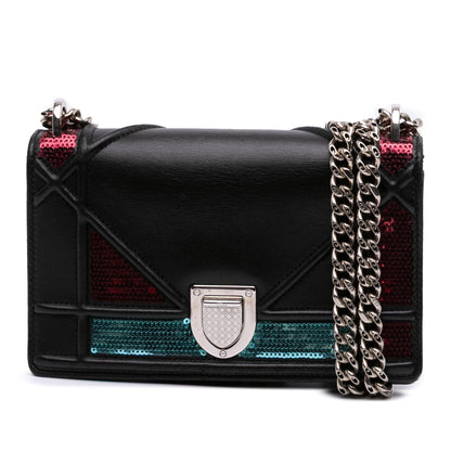 Dior Mini Lambskin Sequin Diorama Flap
