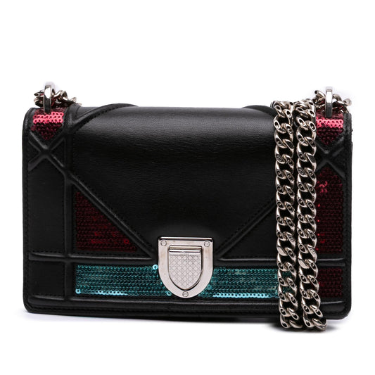 Dior Mini Lambskin Sequin Diorama Flap